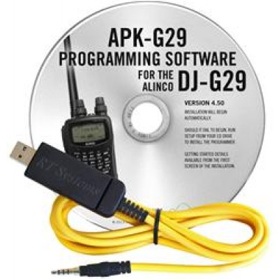 Logiciel de programmation APK-G29 et USB-57B pour le Alinco DJ-G29