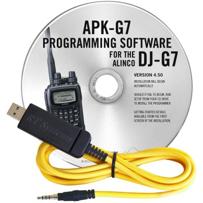 Logiciel de programmation APK-G7 et cable USB-57B pour le Alinco DJ-G7