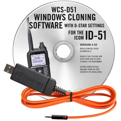 Logiciel de programmation WCS-D51 et USB-RTS05 data cable pour le Icom ID-51